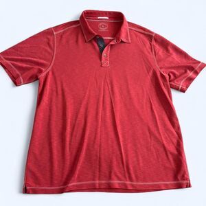 Carbon2cobalt Men's Red Slub Polo Shirt - Large
